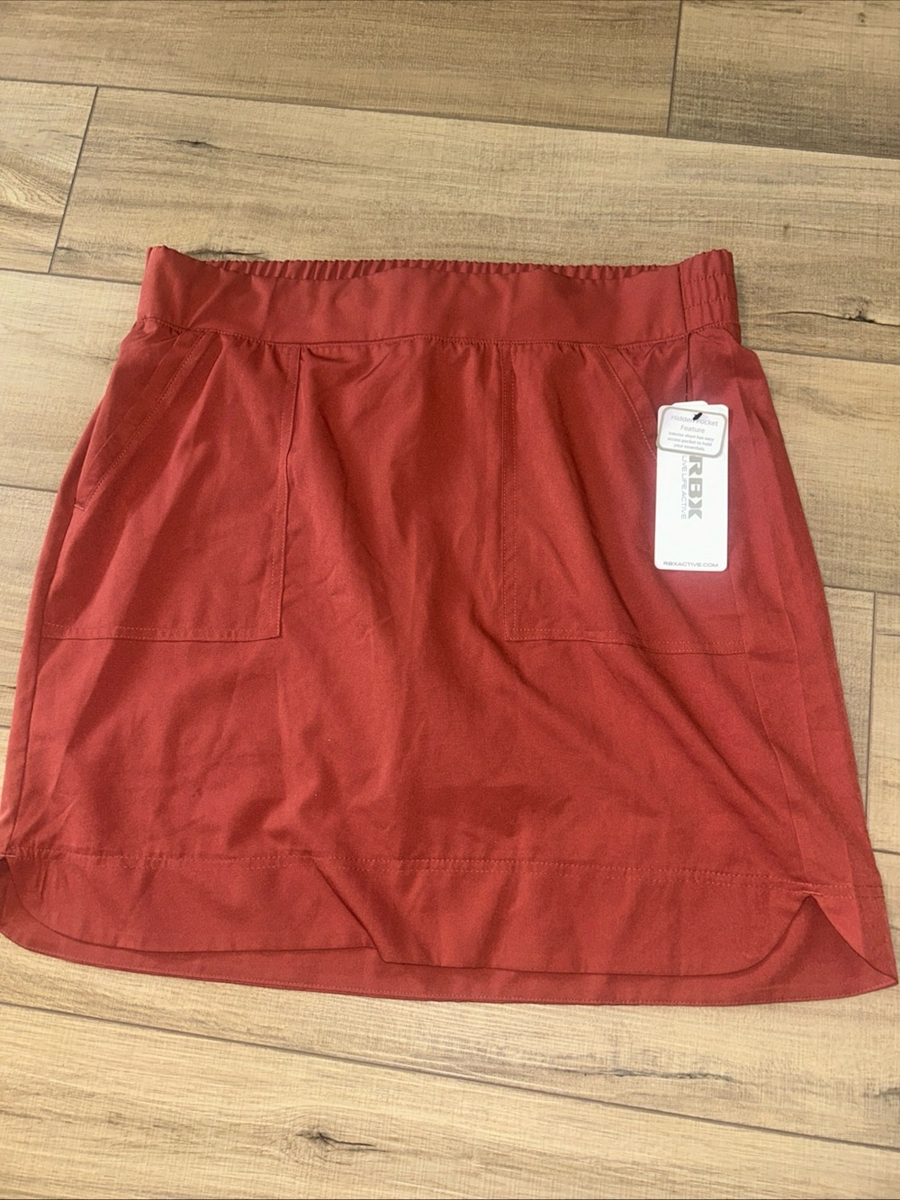 RBX Athletic Skirt Terracotta Undershorts Performance Pickleball Knee Length XL